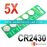 Wholesale 5 CR2430 2430 DL2430 ECR1620 5011LC Button Cell Battery Wholesale Free Air Mail ONLY