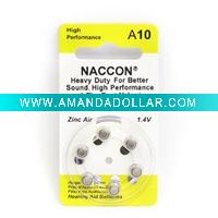 A10(PR70) hearing aid battery
