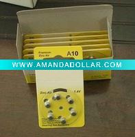 Wholesale 1.4V A10 zinc air hearing aid battery with CE