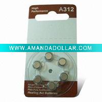 Wholesale A312/PR44 zinc air coin battery for deaf-aid/hearing aid /hearing amplifier/ audiphone
