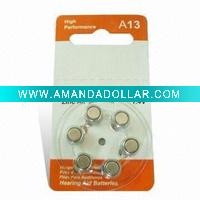 Wholesale A13/PR48 1.4V zinc air button cell battery for hearing aid