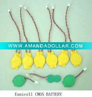 Wholesale 3V Lithium Button Battery Cell CR2032 CMOS Battery with wire and connector