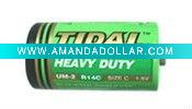 Wholesale R14c 1.5v zinc carbon C battery ( tidal super power battery )