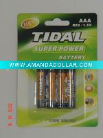 Wholesale tidal alkaline battery cell /LR03 - 4/B AAA size