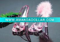 Wholesale Pink high-heel shoes plastic mobile phone holder