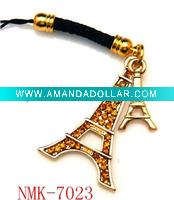 Wholesale Eiffel mobile chain/charm mobile phone chain/hot sell mobile chain( NMK-7023 )