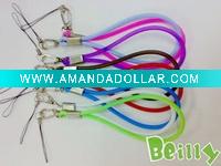 Wholesale Safe silicon multicolour mobile phone strap