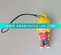 soft pvc phone strap