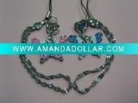Wholesale Couple Butterflies Zinc Alloy Plating Cellphone Lanyard