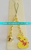 Wholesale rabbit phone lanyard, animal cell phone charms