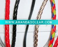 Wholesale braid leather lanyard leather strap pu leather lanyard