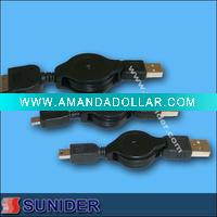 retrackable usb cables