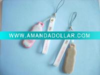 Wholesale [Fashion Gift ] gift mobile cleaner / PVC mobile chain