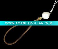Wholesale fashion wrist leather strap with big pearl pendant