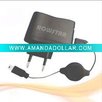 Retractable cable for mobile phone charger