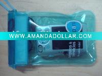 blue waterproof camera pouch