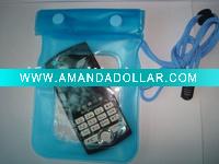 blue waterproof camera pouch