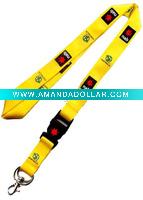 Yellow polyester lanyard 2.5x90cm