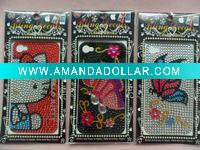 Wholesale 2011 newest flower crystal mobile sticker,non-toxic jewelry cellphone sticker