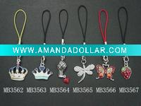 Wholesale Promotion metal enamel mobile phone chain