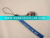 mobile strap with screen cleaner