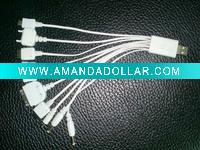 Wholesale 10 in 1 USB mobile phone charger multi cable connectors