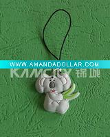 Wholesale soft pvc mobile phone strap