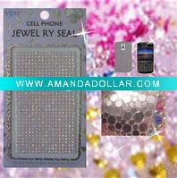 Wholesale Rhinestone glitter decoration stickers for cellular phone