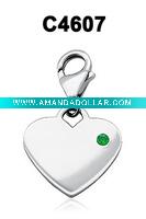 heart charm with gem