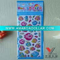 Wholesale lovely big mouth fish foam sticker