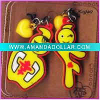 Wholesale lovers soft pvc mobile phone Pendant