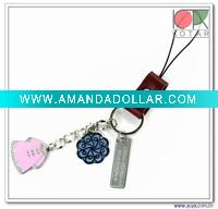 Wholesale Mobile Phone Strap, Made of Alloy and Epoxy, Suitable for Promotions