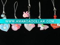 Plastic Heart Buttterfly Mobile Phone Charm
