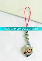 heart shaped mobile strap