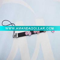 Cute Alloy/PU mobile phone strap