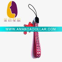 Wholesale New design leather mobile phone decoration