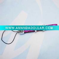 Wholesale Shiny PU with letter mobile phone strap