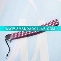 Wholesale Kawaii PU with acrylic mobile phone strap