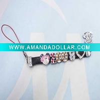 Wholesale Cute Alloy/PU mobile phone chain