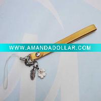Wholesale Novelty PU mobile phone strap
