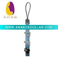 Wholesale PU slider charms mobile phone chain