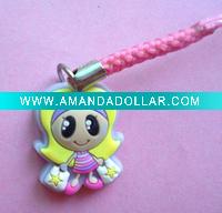 Wholesale 3D soft pvc mobile phone charm