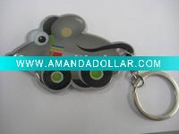 animal shape metal keyrain