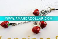 fashion red berries mobile phone charms