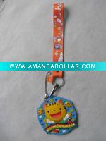 PVC mobile phone strap with hand pattern