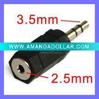 Headset Adapter Plug Converts 2.5mm to 3.5mm