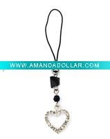 Wholesale fancy heart mobile strap