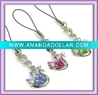 Wholesale Mobile Phone Charm decroated with shiny rhinestone