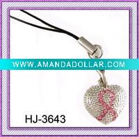 Wholesale Mobile Phone Charm decroated with shiny rhinestone