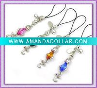 Wholesale Mobile Phone Charm decroated with shiny rhinestone